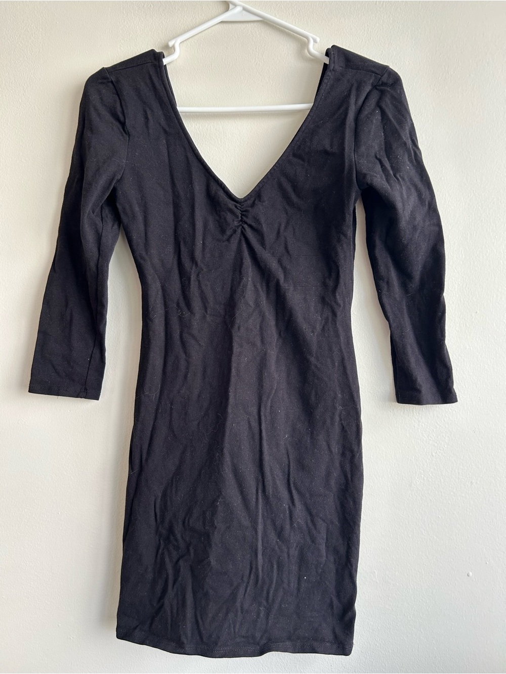 Pins & Needles Black Long Sleeve V-Neck Bodycon Dress